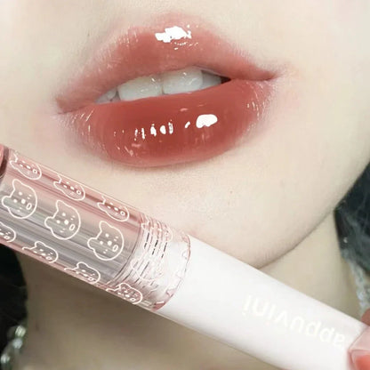 Cherry Pink Mirror Water Lip Gloss - Moisturizing Glass Lip Oil
