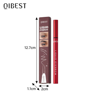 QIBEST 2 Fork Tip Liquid Eyebrow Pencil Eyeliner Lower Eyelash Pen Makeup Waterproof Lasting Quick Drying Ultra-fine Brows Pen
