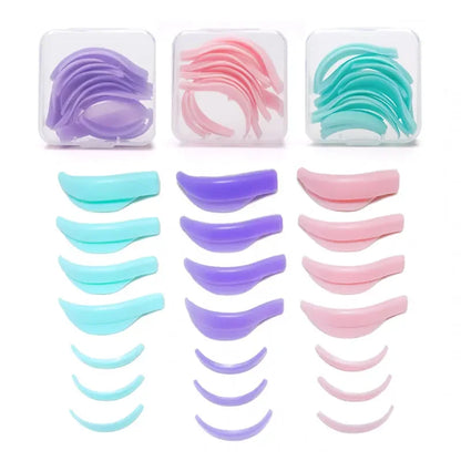 Recycling 3D Eyelashes Curler Rods Shield Lashes Extension Supplies 7pairs per box Silicone Eyelash Perming Pad Lash Lifting Kit