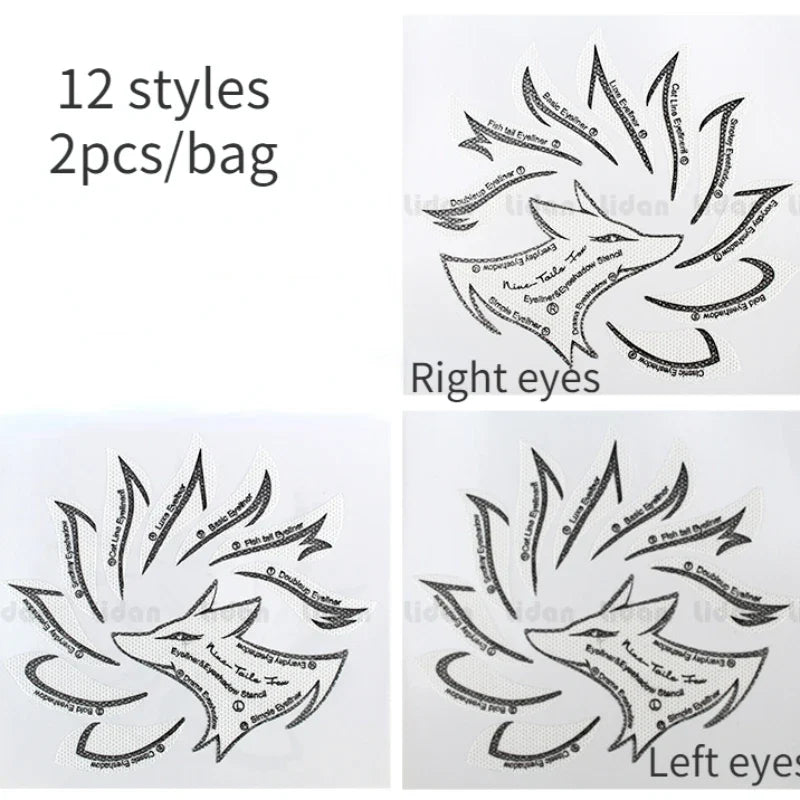 2pcs/set Eyeliner Template Professional Eye Makeup Stencils Cat Eyeliners Template Eye Liner Stamping Stencils Wing Style Tools