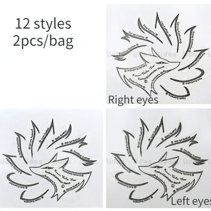 2pcs/set Eyeliner Template Professional Eye Makeup Stencils Cat Eyeliners Template Eye Liner Stamping Stencils Wing Style Tools