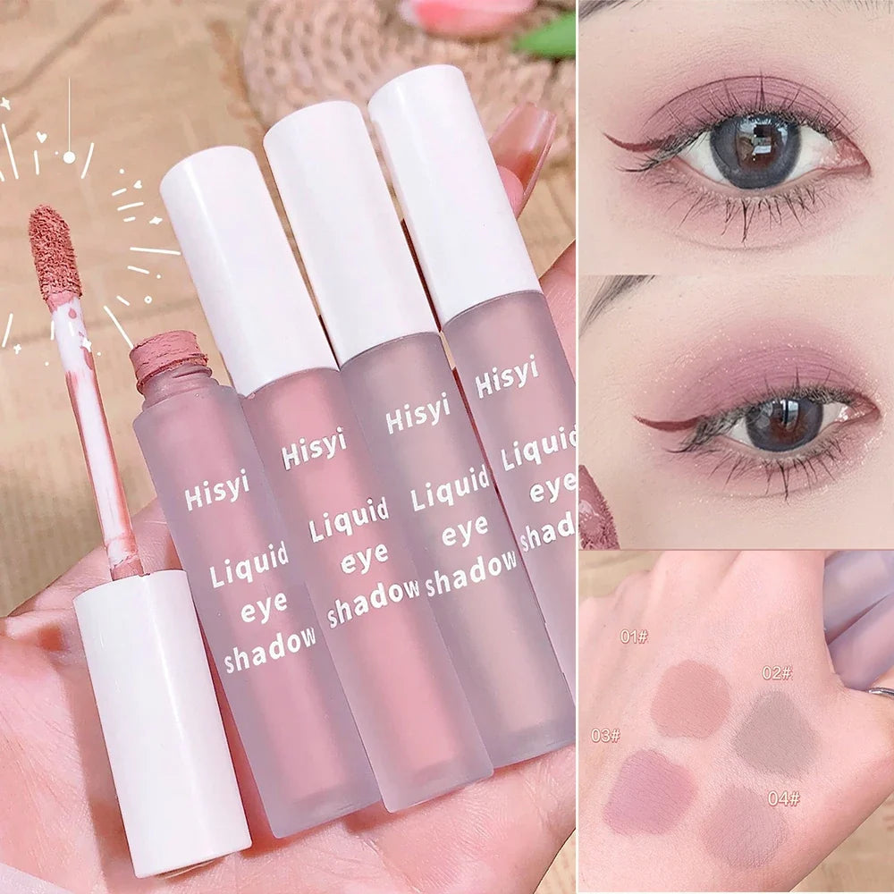 Low Saturation Matte Liquid Eye Shadow Blush Waterproof Easy To Color Brightening Natural Contouring Eyeshadow Pigment Makeup