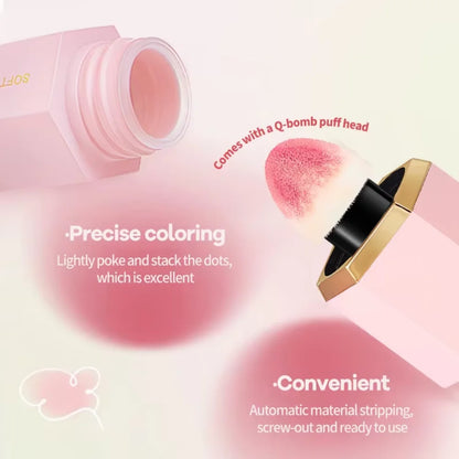 TVLV Velvet Liquid Blush Matte Sponge Head Blusher Natural Lasting Brighten facial Contour Blush Tint Makeup