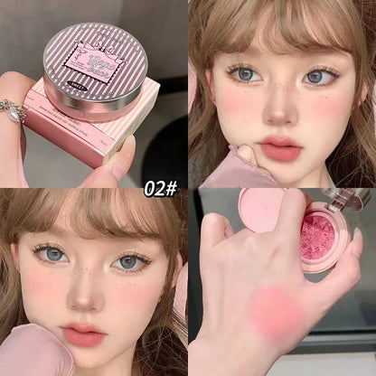 Cute Liquid Blusher Air Cushion Nude Natural Face Brighten Apricot Peach Tint Blush Shading Rouge Rubor Korean Makeup Cosmetics
