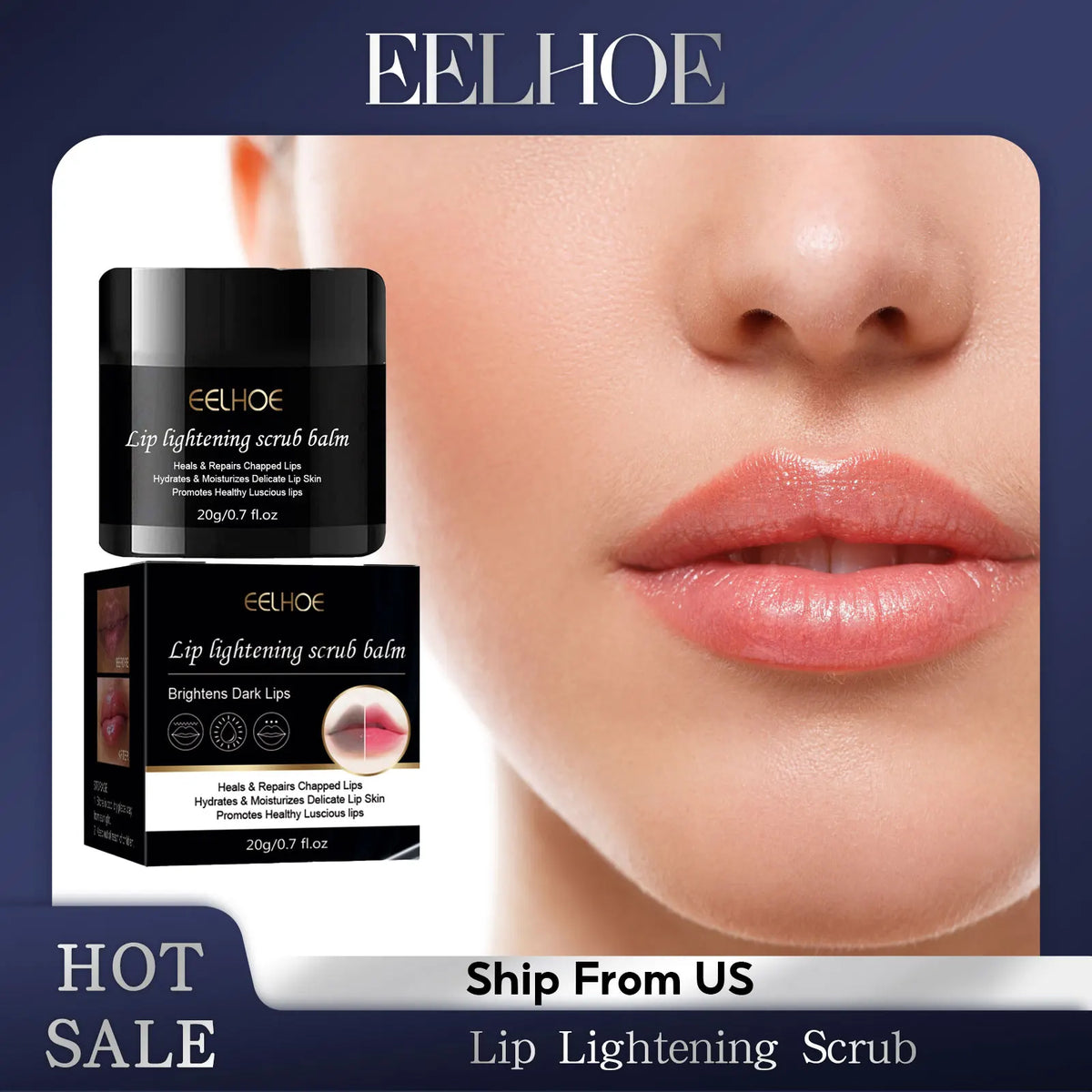 Lip Lightening Scrub Balm for Dark Lips Remove Dark Smoke Lips Exfoliating Repair Fine Lines Moisturizing Brightening Lip Care
