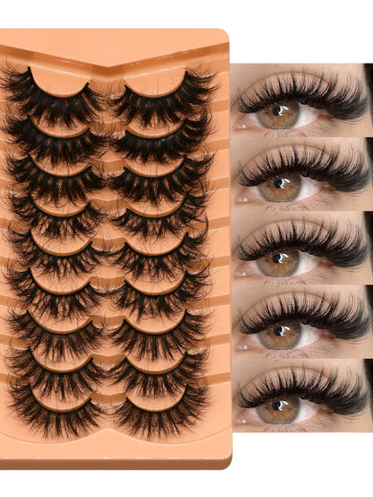 Cat Eyelashes Fluffy 3D Mink Eyelashes Natural Look False Lashes for Daily Party Wedding Lightweigh Reusable Makeup