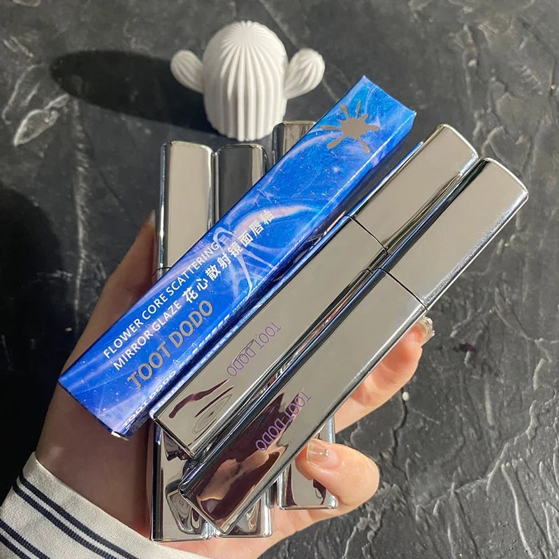 Silver Tube Five-color Clear Water Gloss Lip Gloss Moisturizing Mirror Crystal Jelly Lip Glaze Watery Texture Lip Tint Makeup