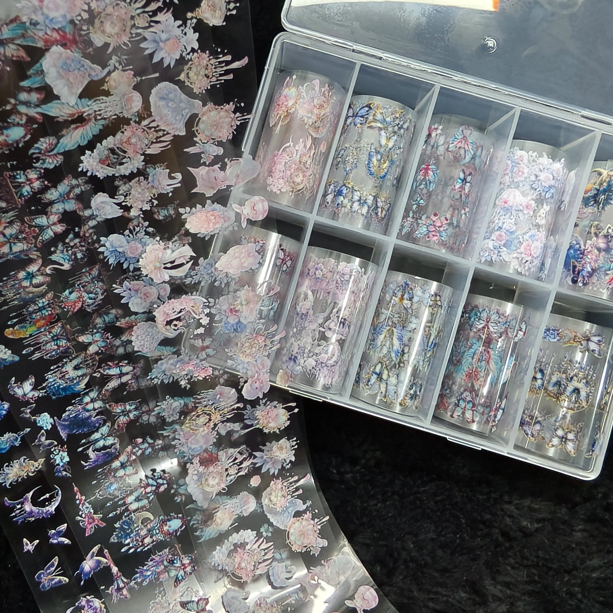 10Rolls Plaid Thousand-Bird Bow  Stars Nail Foils Transfer Paper  Nail Art Stickers  Manicure Set Decal  Nails Decoration