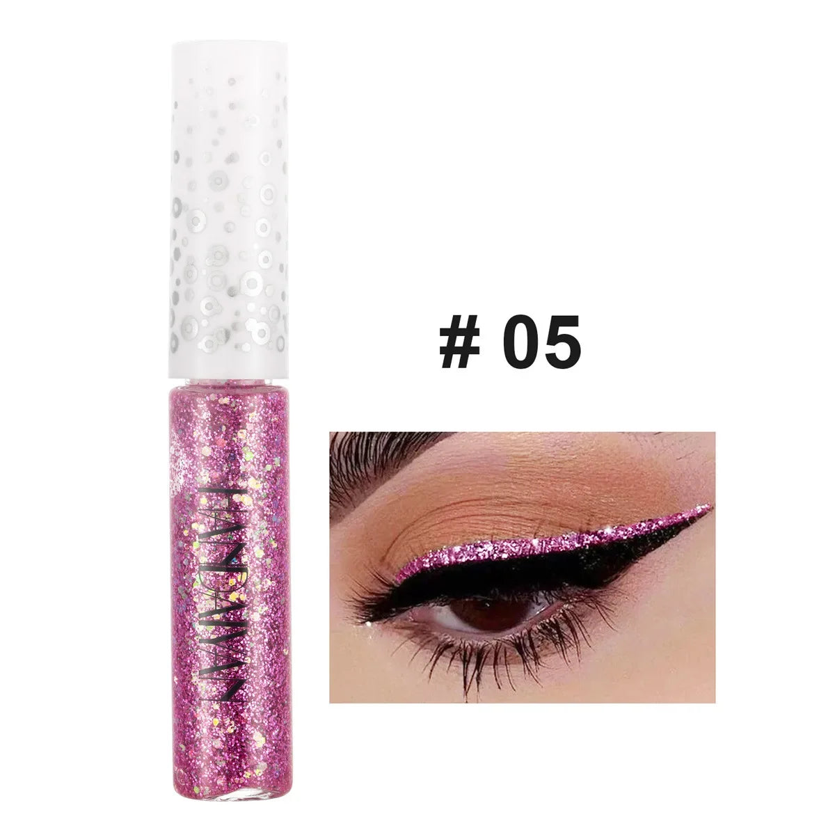 12 Colors Shiny Eye Liners Cosmetics For Women Pigment Silver Rose Gold Color Glitter Liquid Eyeliner Metallic Colorful Makeup