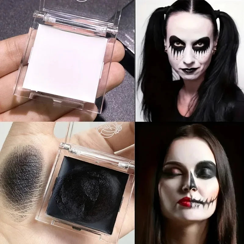 Matte Light White Liquid Foundation Cream Full Coverage Long-Lasting Black&White Cosplay Festival Makeup for All Skin Types