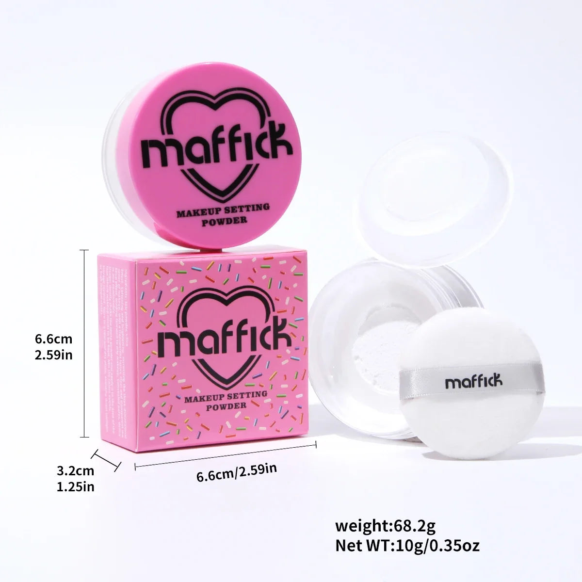 Sweet Heart Powder - Energetic, Soft-Skin Airy Loose Powder, Oil-Control, Sweat-Proof, Waterproof, Long-Lasting Setting Powder