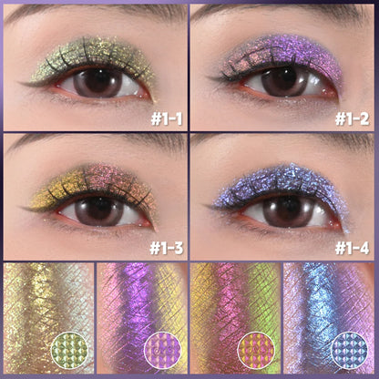 Charmacy 4 Colors Duochrome Eyeshadow Palette - Multichrome Shimmer