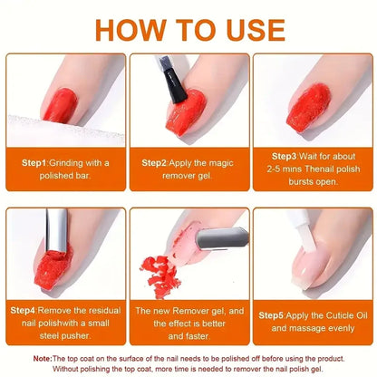 Crack-Free Nail Glue Remover, Non-Damaging Cuticle Oil, clean without damaging nails,convenient and fast,safe and non irritating