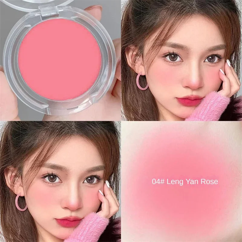 Monochrome blush Matte Natural Cheek Color Brightening Face Waterproof Facial Contouring Makeup Blush Powder Soft Makeup