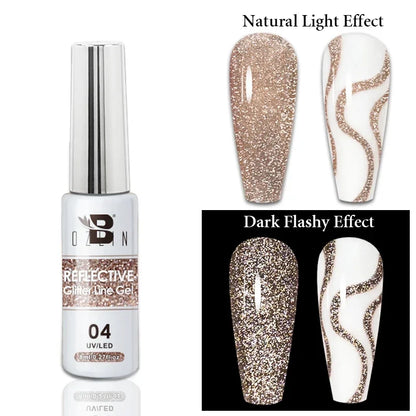 5ML Gold Silver Metallic Liner Paint Gel Polish Chrome Mirror Metal Effect Super Bright French UV LED Semi Permanent Nail Gel