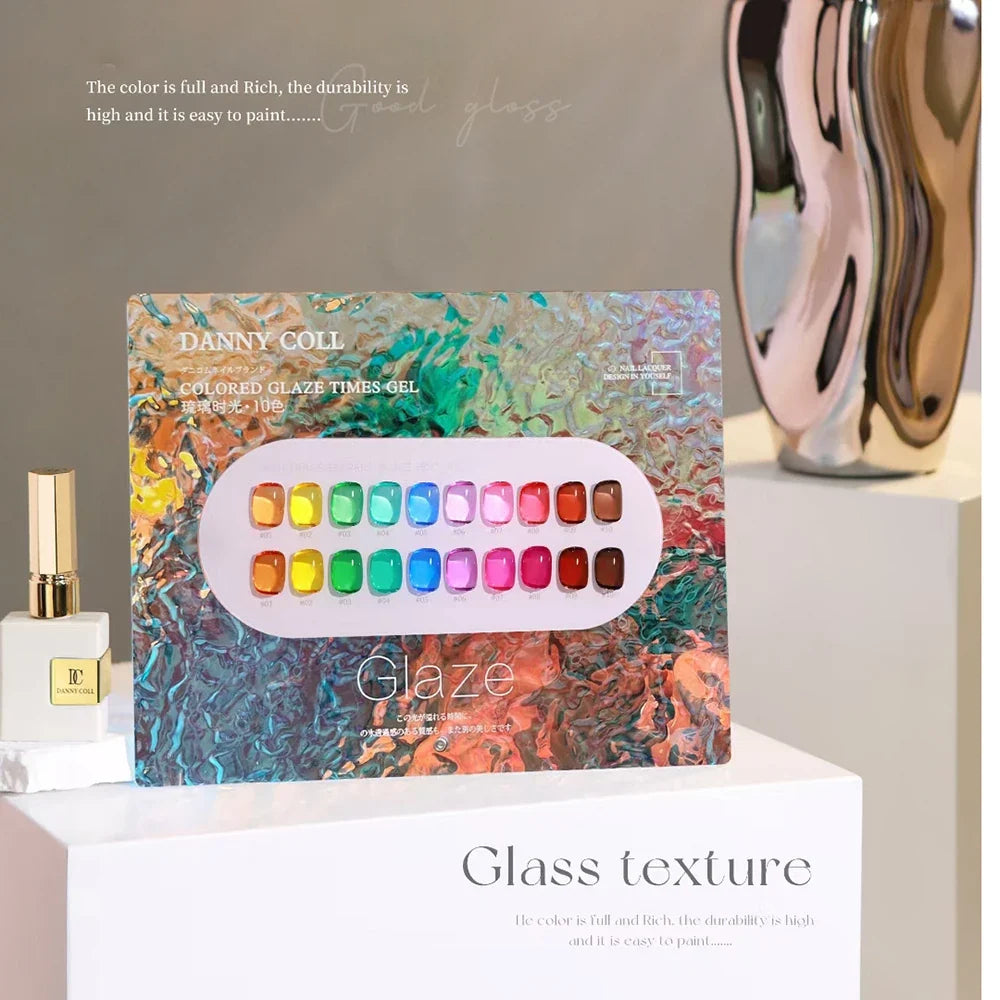 Translucent Glaze Colors Gel Nail Polish Set Varnish Lacquer Jelly Clear Gel Nail Art Gemstone LED&UV Syrup Gel Polish Kit 15ml