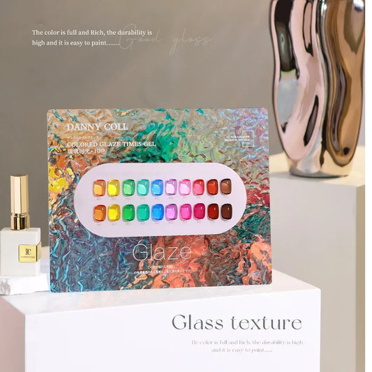 Translucent Glaze Colors Gel Nail Polish Set Varnish Lacquer Jelly Clear Gel Nail Art Gemstone LED&UV Syrup Gel Polish Kit 15ml