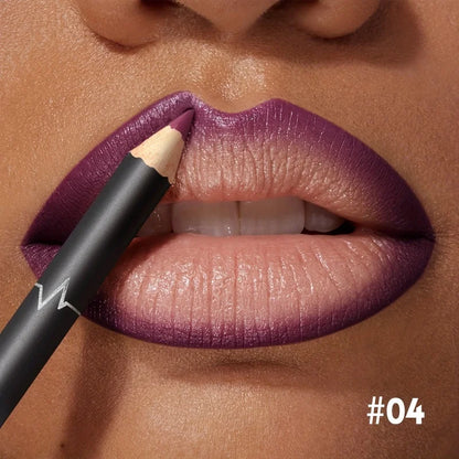 Waterproof Matte Lipliner Pencil Red Contour Tint Lipstick Long Lasting Non-stick Cup Moisturising Lips Makeup 12 Colors