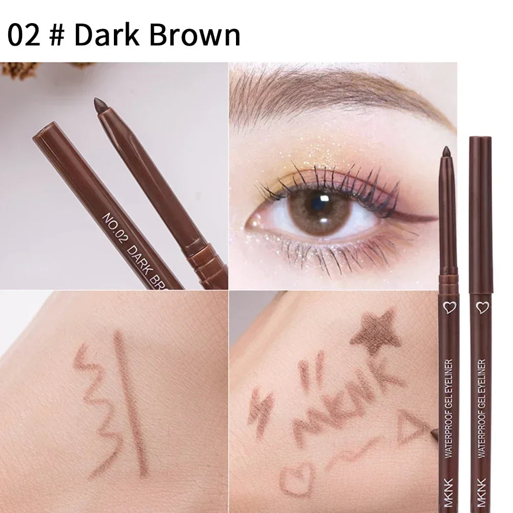 Waterproof Eyeliner Pen White Black Brown Long Lasting Quick-drying Pencil Not Blooming Liquid Eyeliner Gel Eyes Makeup Cosmetic