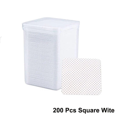 200Pcs/Box Lint Free Nail Wipes Eyelash Extension Glue Wipes Cleaner Cloth Non-Woven Fabric Nail Gel Polish Remover Cotton Pads