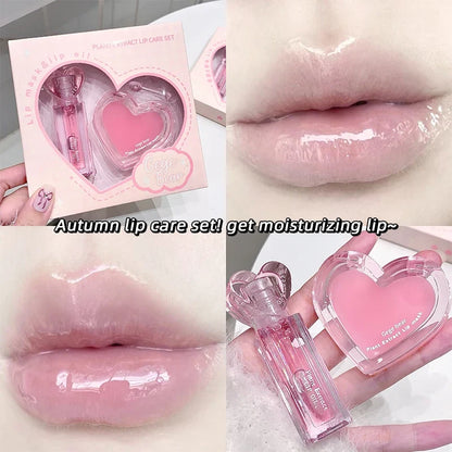 Gege Bear plant Extract Lip Balm Set Moisturizing Lip Balm Lip Gloss Set Moisturizing Colorless Moisturizing