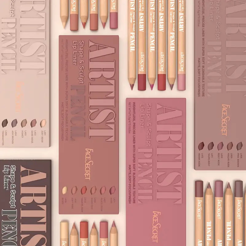 6pcs Velvet Matte Lip Liner Set - Long-Lasting Versatile Shades Longlasting Lip Makeup Berry, Brown, Pink Lip Pencil