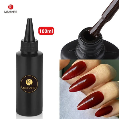 MSHARE 100ML Nail Gel Polish Soak Off UV LED Nails Vernis Semi Permanent Varnish Polish White Red Nail Gel Art