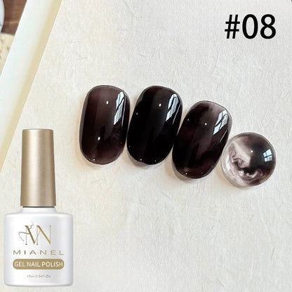 MIANEL 10ML Brown Amber Series Jelly Gel Nail Polish 2026 New Popular Ice Clear Caramel Nail Polish Black Nails 1-6pcs