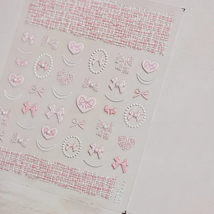 Autumn Winter Leopard Print Bow Nail Art Stickers 3D Thin Tough Nail Sticker Cute Bow Self Adhesive Nails Decorations Decals DIY