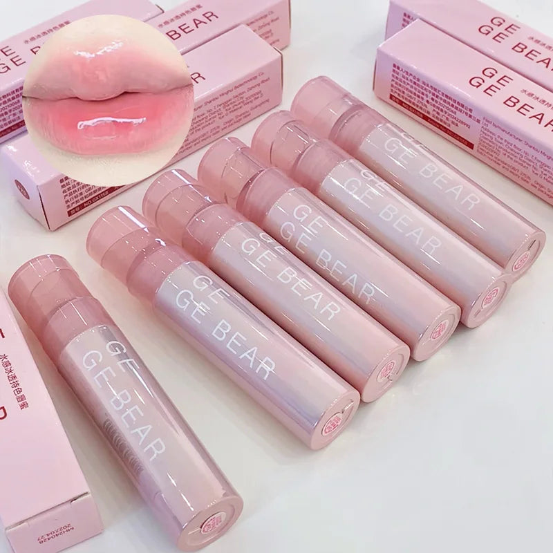 Gege Bear Water Gel Lip Gloss — Hydrating, Crystal-Clear Shine with Long-Lasting Color and Natural Finish
