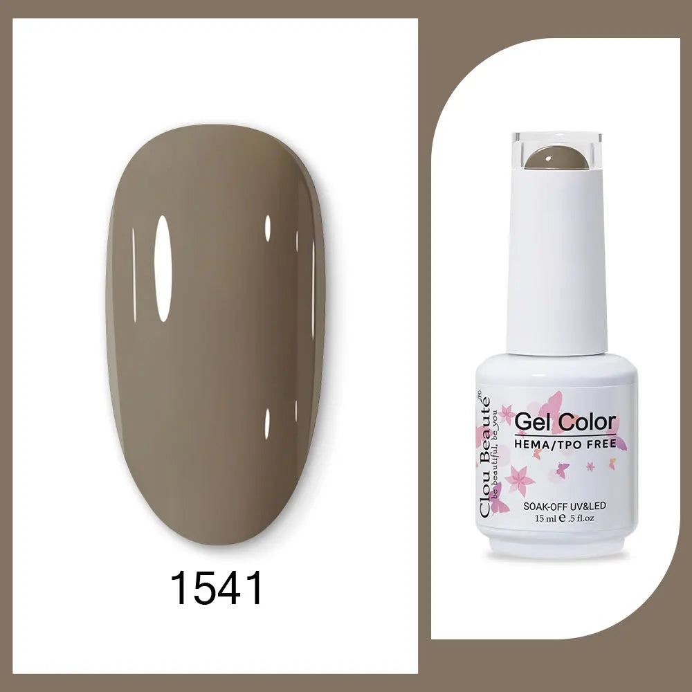 Clou Beaute 15ml Red Black White Green Neon Gel Nail Polish Base Top Coat Velvet Top 400 Colors Semi Permanent Gel Nail Varnish