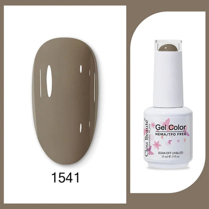 Clou Beaute 15ml Red Black White Green Neon Gel Nail Polish Base Top Coat Velvet Top 400 Colors Semi Permanent Gel Nail Varnish