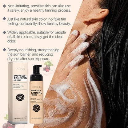 Summer Tanning Body Mousse 100ml Sun-promoting + Moisturizing Bronze Glossy Skin 0 Uv Damage Natural Tanning Wheat Skin Cream