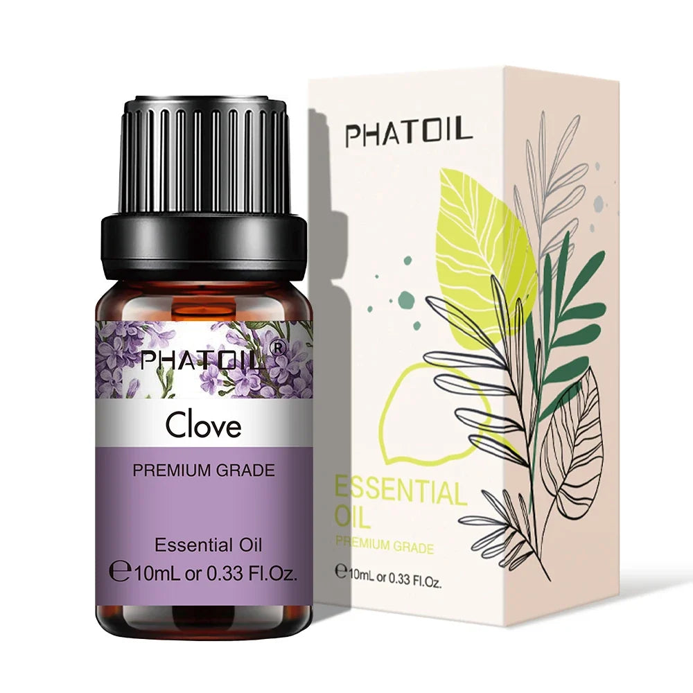 PHATOIL Natural Plant Essential Oil 10ml Eucalyptus Lavender Bergamot Vanilla Peppermint 1PCS Aroma Essential Oils For Diffuser