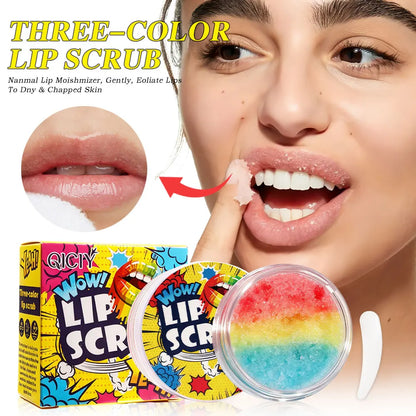 Qiciy Lip Scrub Natural Ingredients Sweet Lip Care Moisturizing Hydrating Gently Exfoliates Anti-Cracking Improves Lip Lines Lip Makeup Base