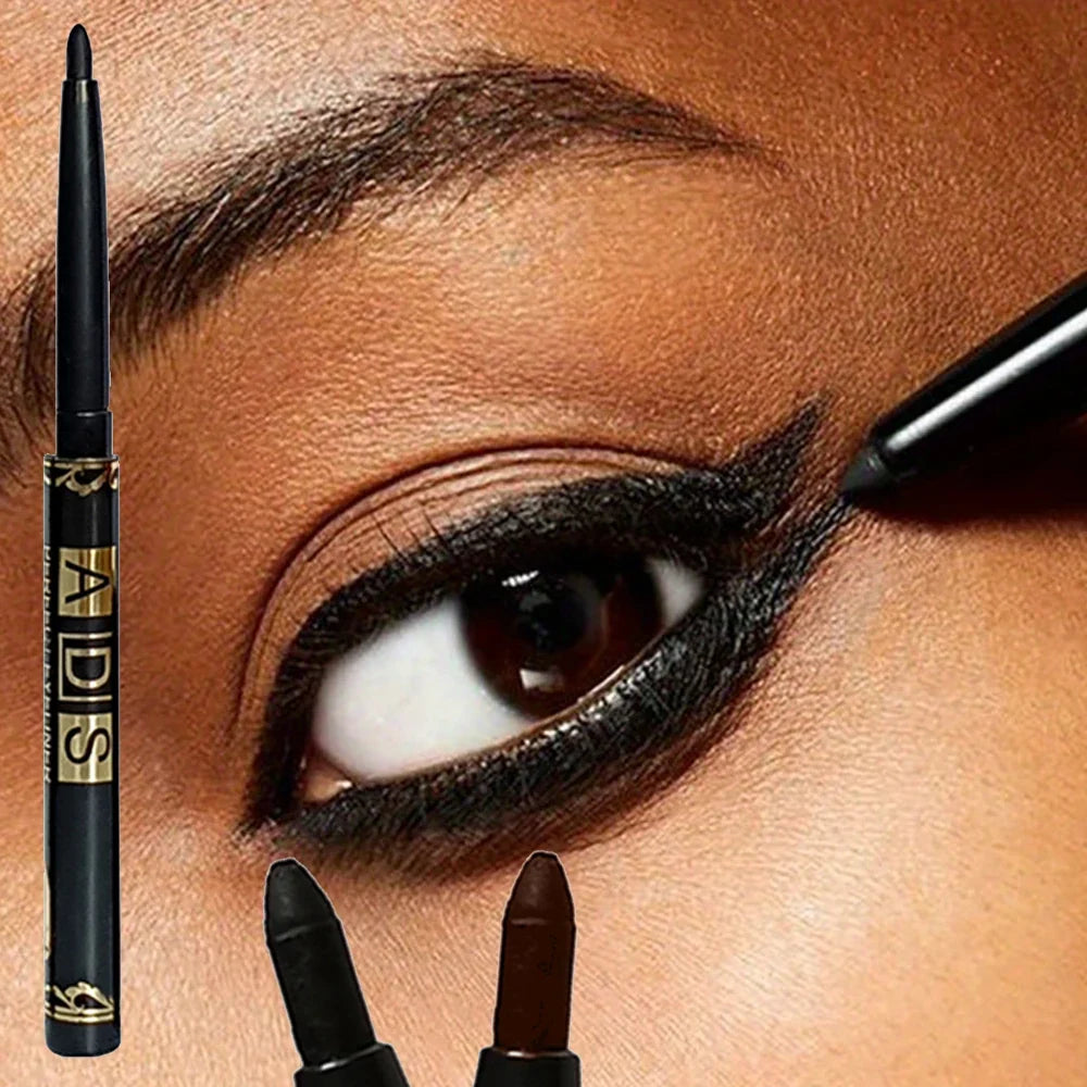 1Pc Black Coffee Waterproof Eyeliner Pencil Long Lasting Easy To Wear Eye Liner Gel Matte Quick Drying Eyeliner Pen Eye Makeup