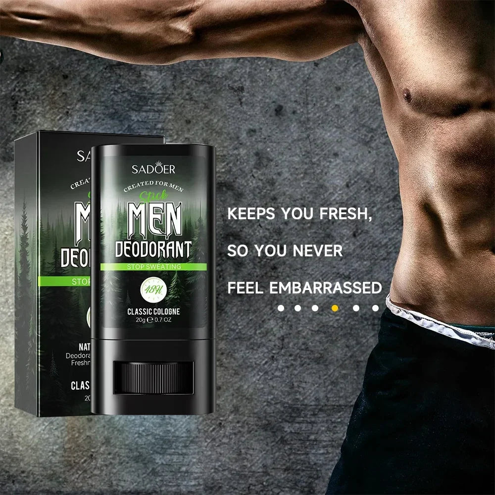 Men Sandalwood Deodorant Stick Anti Sweating Keep Drying Lasting Fragrance Remove Armpit Odor Underarm Refresh Sticks Refresh