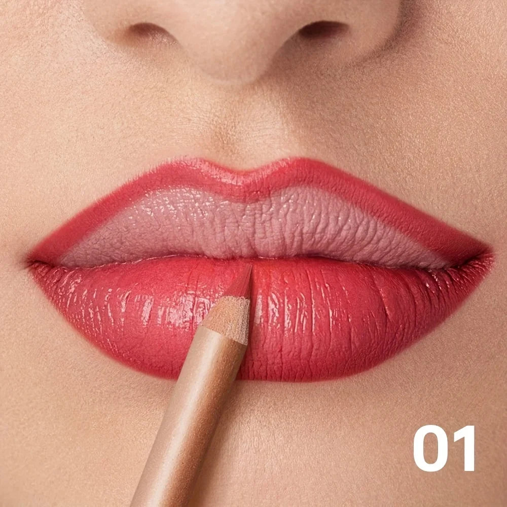 Matte Lip Liner Pencil Nude, Long-Lasting Waterproof, Smudge-Proof, Precise Outline, Smooth Creamy Formula