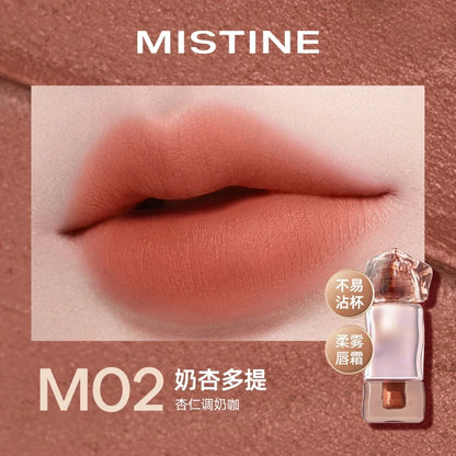 Mistine Lipstick Nude Long Wear Lip Creamy Korean Makeup Matte Lip Glaze Mirror Gloss Lip Jelly Long Lasting 2.9g