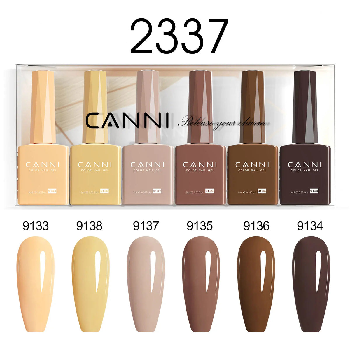 6pcs*9ml CANNI HEMA FREE Nail Gel Polish Set Gorgeous Color Semi Permanent Pigmented Painting Gel Soak off UV LED Gel Nails Kit