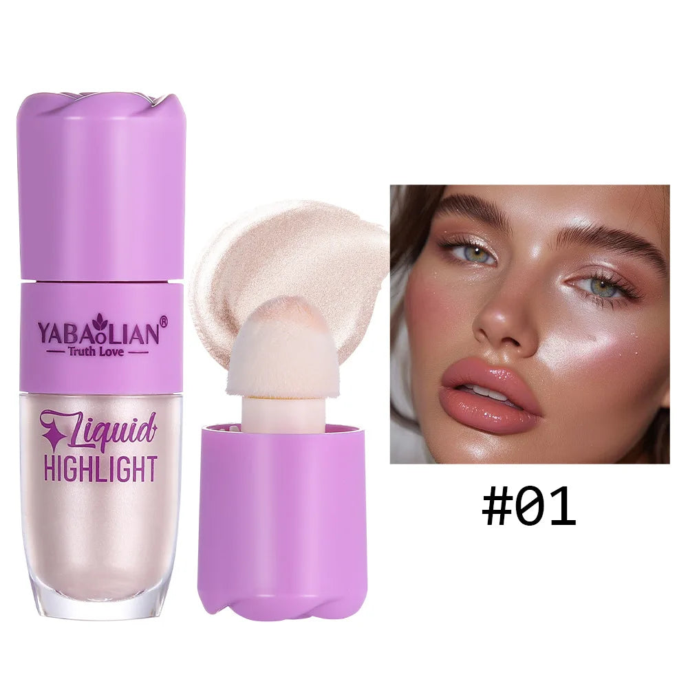 3 Color Face Liquid Highlighter Bronzer Contouring Highlight Fluid Makeup Face Shimmer Shine High Lighter Iluminador Maquillaje