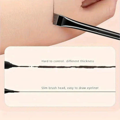 3-Piece Makeup Brush Set: Sickle-Shaped Eyeliner Brush, Fine Angled Eyebrow Brush, Eyeliner Brush, Ultra-Fine Eyeshadow Brush