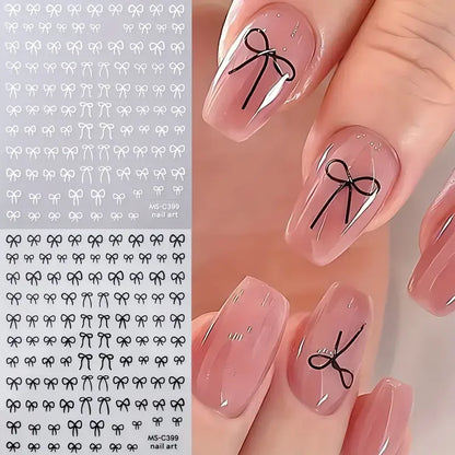 3D Small Bow Ribbon Bowknot Y2K Nail Sticker MIni Kawaii Japanese Adhesive Decals Nail Art Manicure Decorations DIY