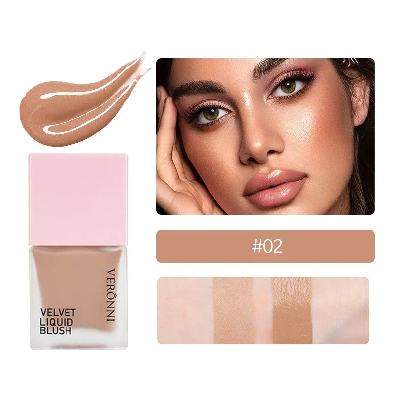 4 Color Liquid Blush 5ml Long-Lasting & Blendable Vegan Cheek TintNatural Flush to Bold Glow | Dewy & Matte Finish Face Makeup