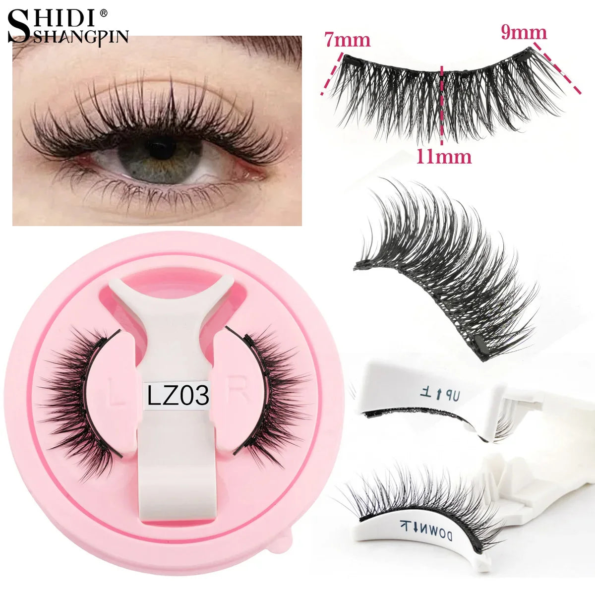 Hot 1 Pair Magnetic Eyelashes Handmade Fluffy Faux Mink Lashes Reusable Natural False Eyelashes and Magnetic Tweezers Set Makeup