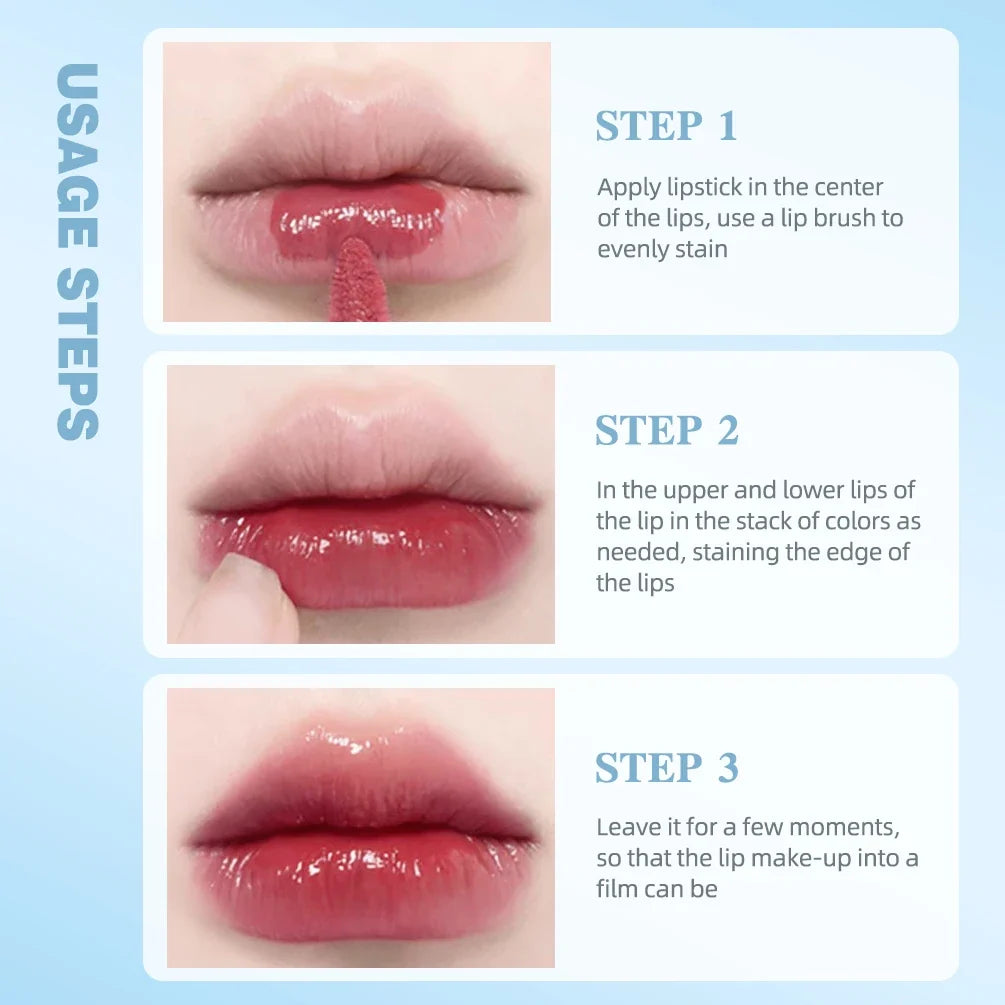 QIBEST Crystal Lip Gloss Mirror Watery Lip Glaze Long Lasting Moisturizing Lip Balm Plumping Gloss Oil Hydrating Makeup Lip Tint