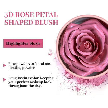 3D Petal Rose Makeup Blush 4 colors Gift Highlighter Rare Beauty Blush Rubor Forma Rosa Real Rose Flower Blush Shimmer Makeup