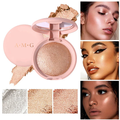 Waterproof Highlighter Powder - Long-Lasting Shimmer Glitter Face Contour Brighten Makeup for Eyes,Cheeks,Body,Hair Cosmetic