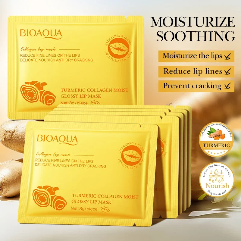 BIOAQUA Snail Crystal Collagen Lip Mask Moisturizing Plump Lips Gel Masks Whitening Hydrating Lip Plumper Skin Care
