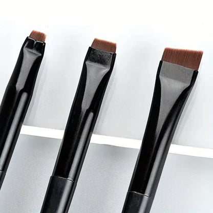 3-Piece Makeup Brush Set: Sickle-Shaped Eyeliner Brush, Fine Angled Eyebrow Brush, Eyeliner Brush, Ultra-Fine Eyeshadow Brush